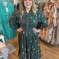 Wintergreen Soirée Curvy Green Long Sleeve Maxi Dress