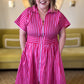 La Vida Loca Red & Pink Stripe Midi Dress