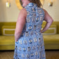 Wish You Were Here Curvy Striped Blue Midi Dress