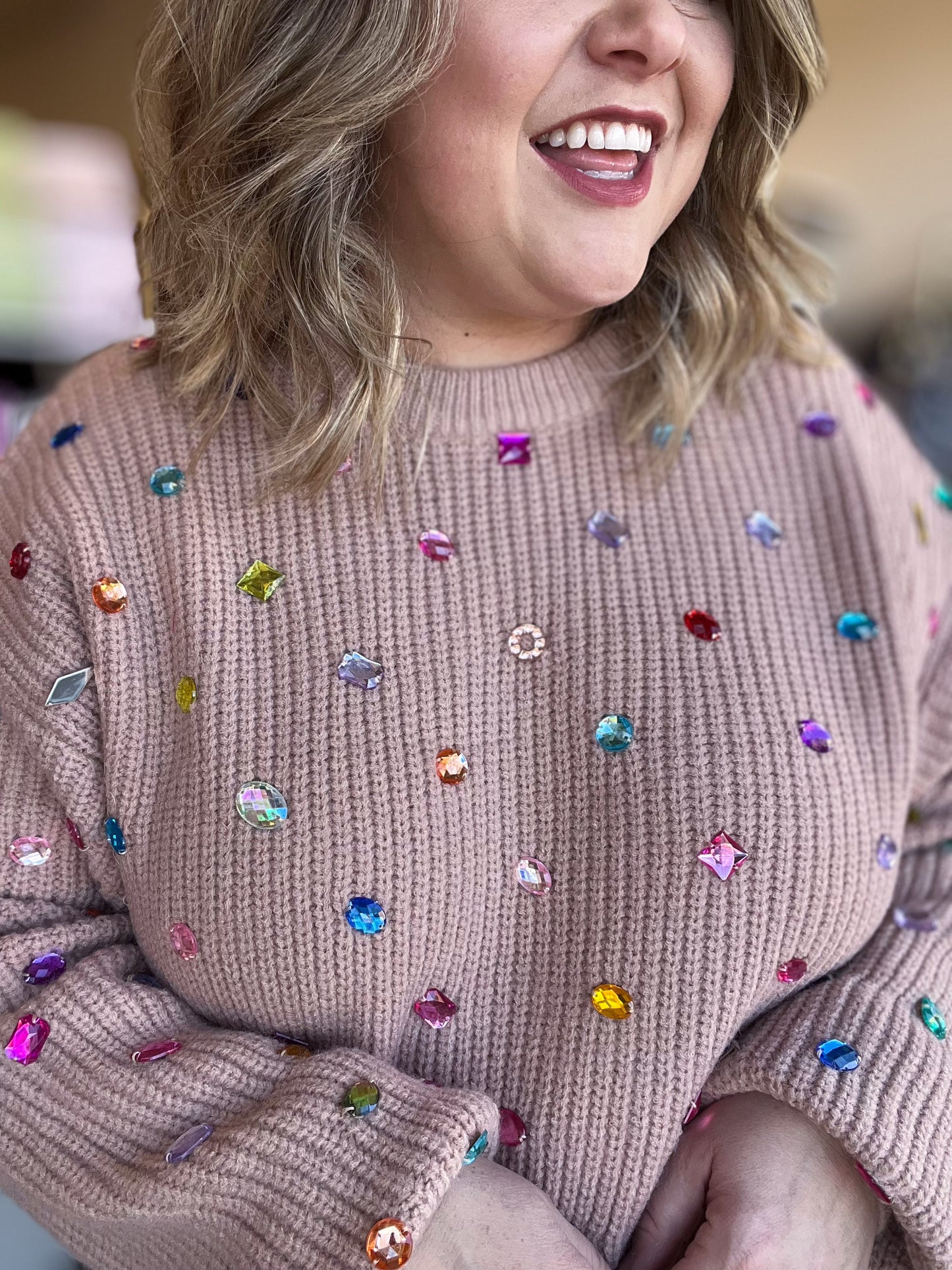 You're a Treasure Plus-Size Gemstone Sweater