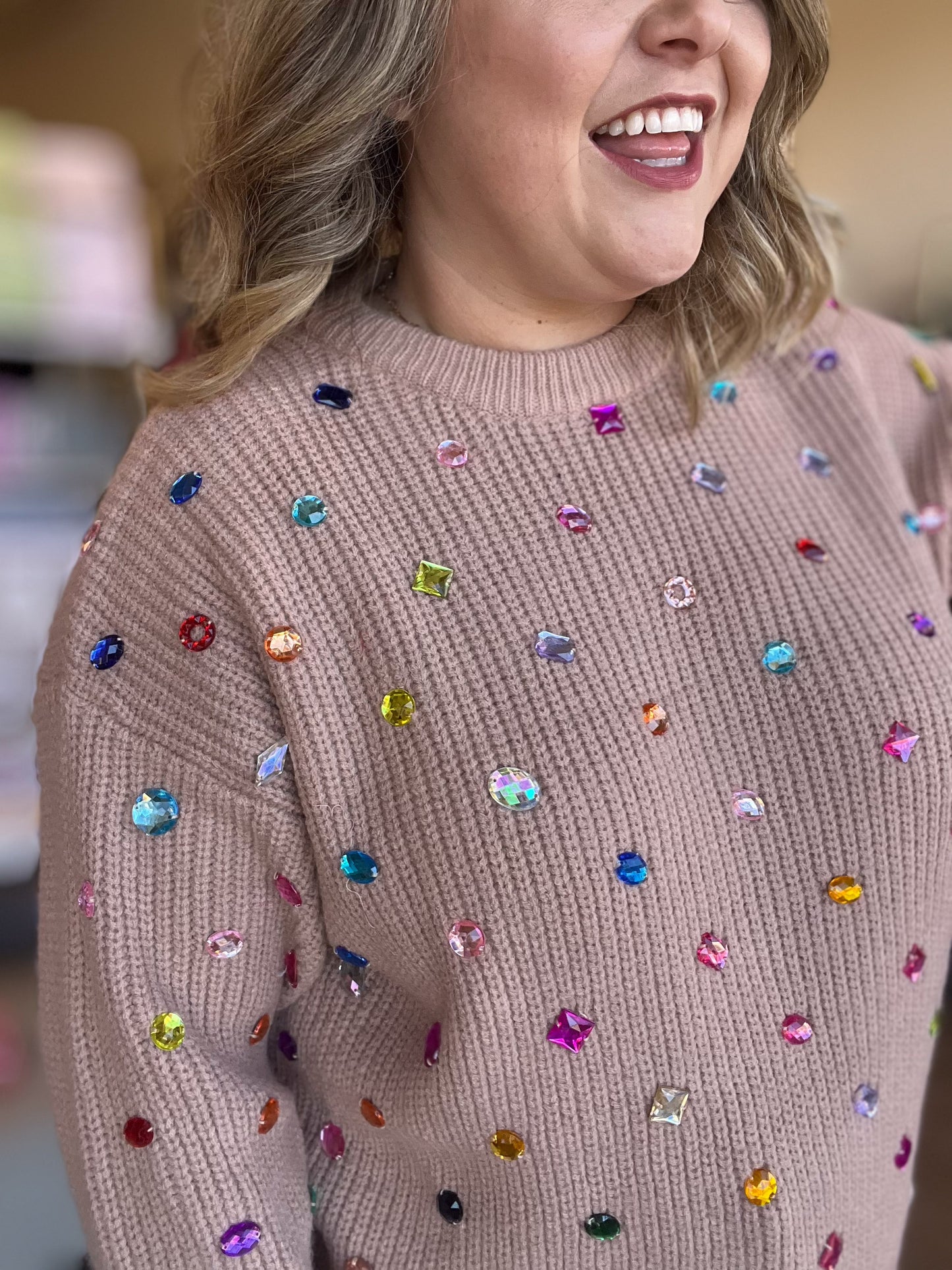 You're a Treasure Plus-Size Gemstone Sweater
