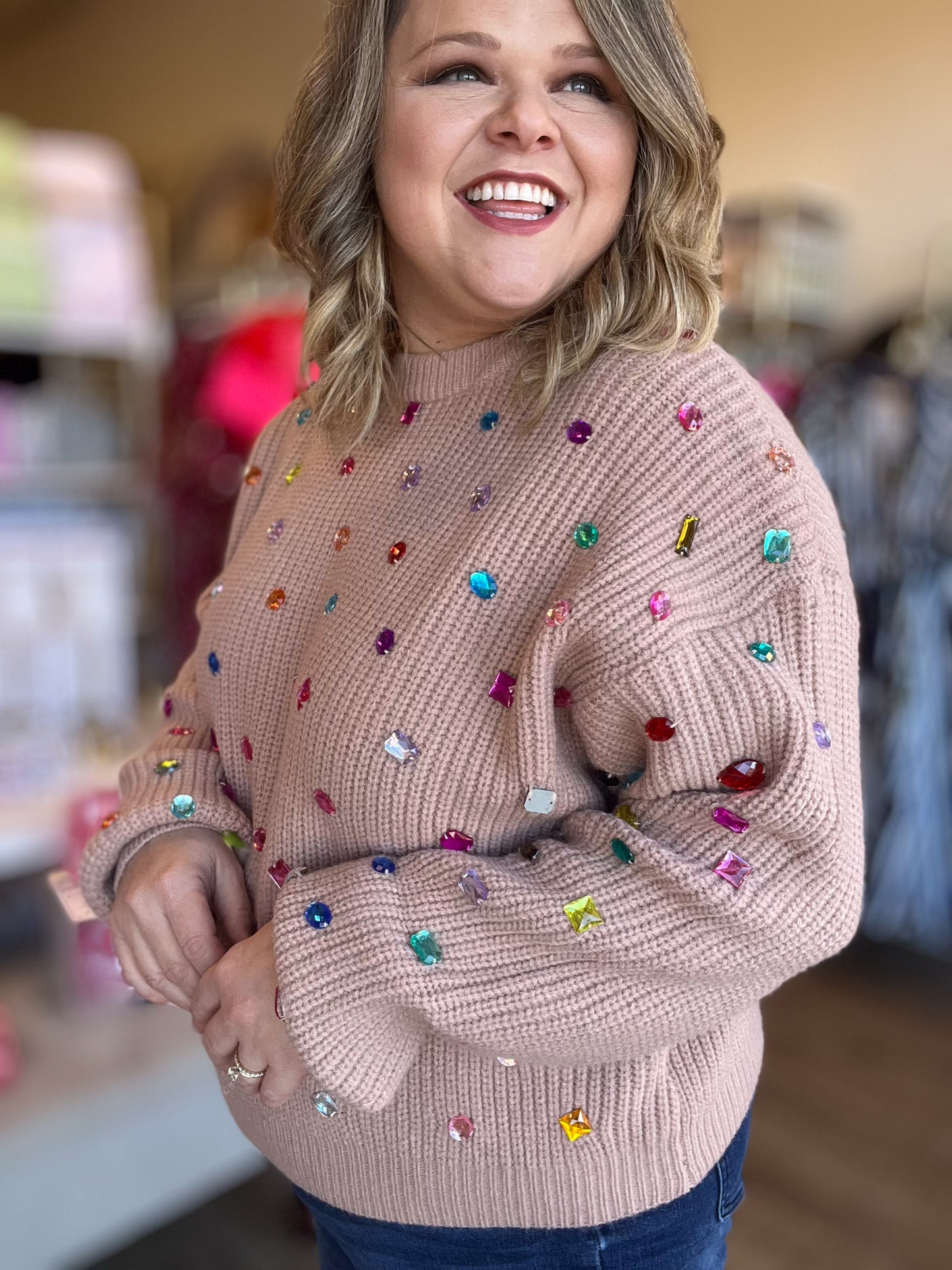You're a Treasure Plus-Size Gemstone Sweater