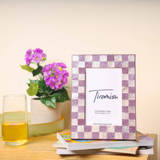 Purple Check Resin Picture Frame