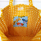 Blue Butterfly Print Large Quilted Tote Bag