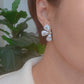 Three Pearl Petals Stud Earrings