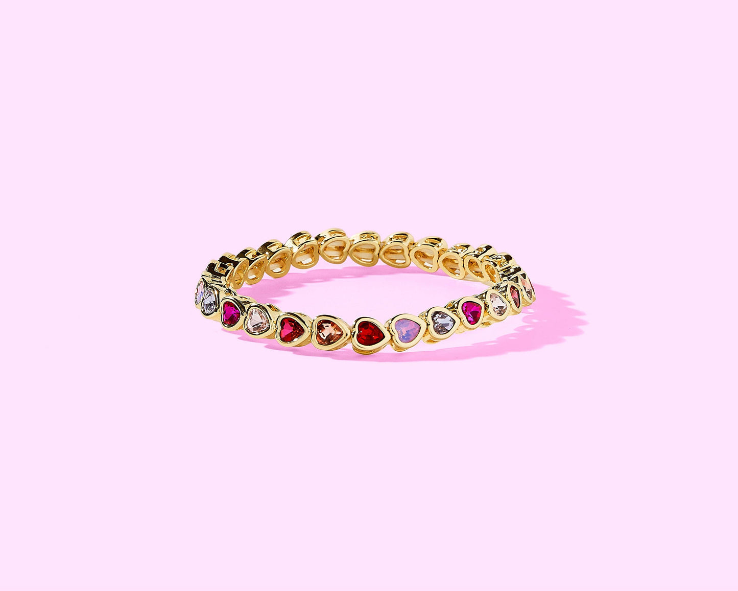 Pearl Hearts Enamel Stretch Bracelet