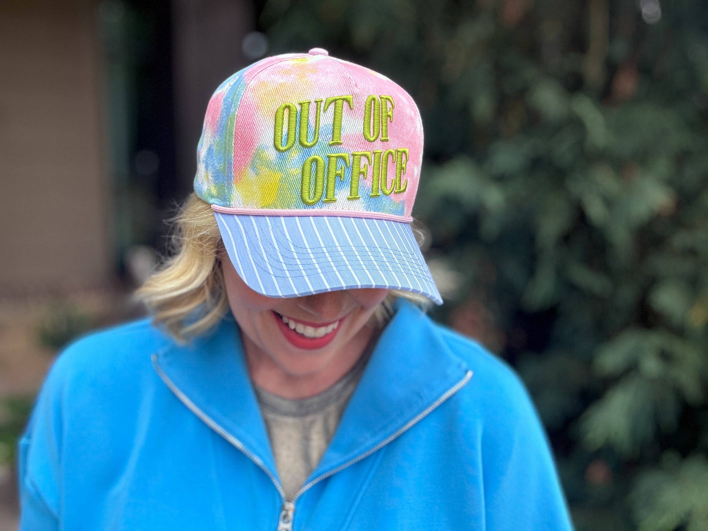 "Out of Office" Tie Dye Embroidered Baseball Cap