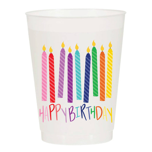 Birthday Candles Frosted Cups