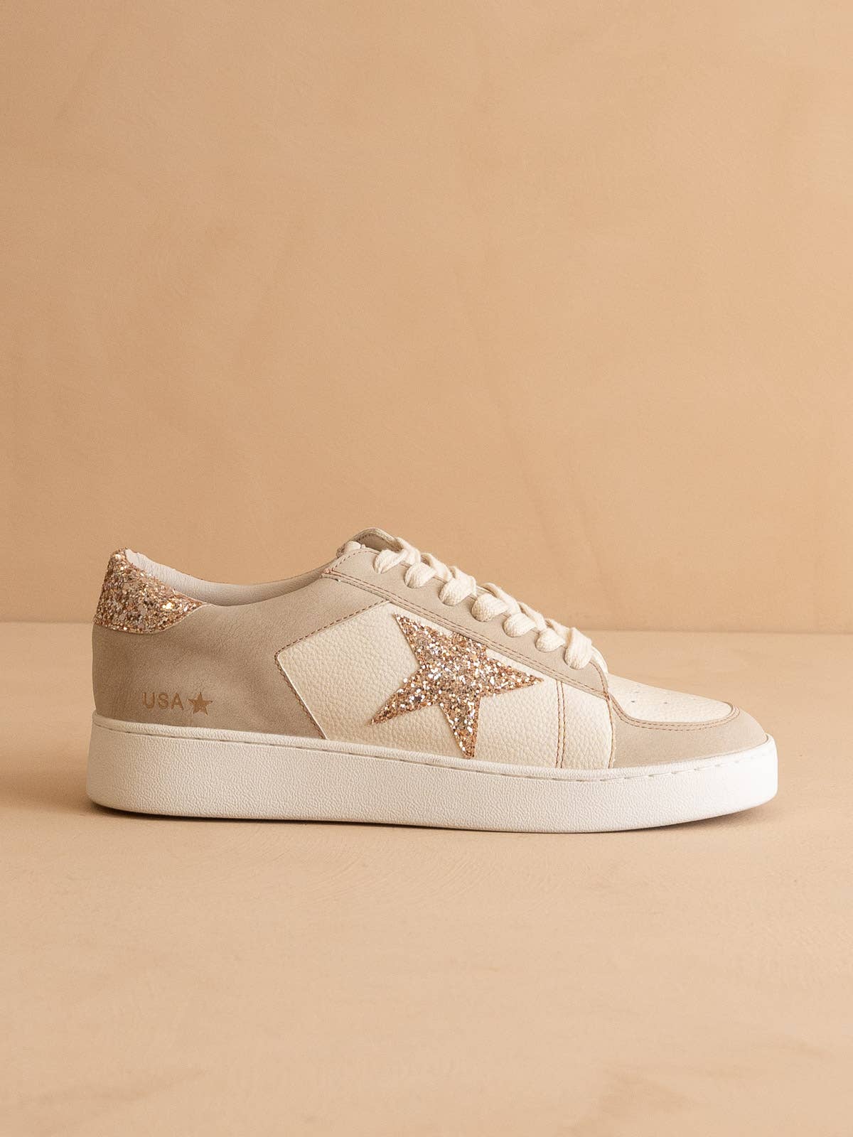 The Liberty Beige Glitter Star Sneaker