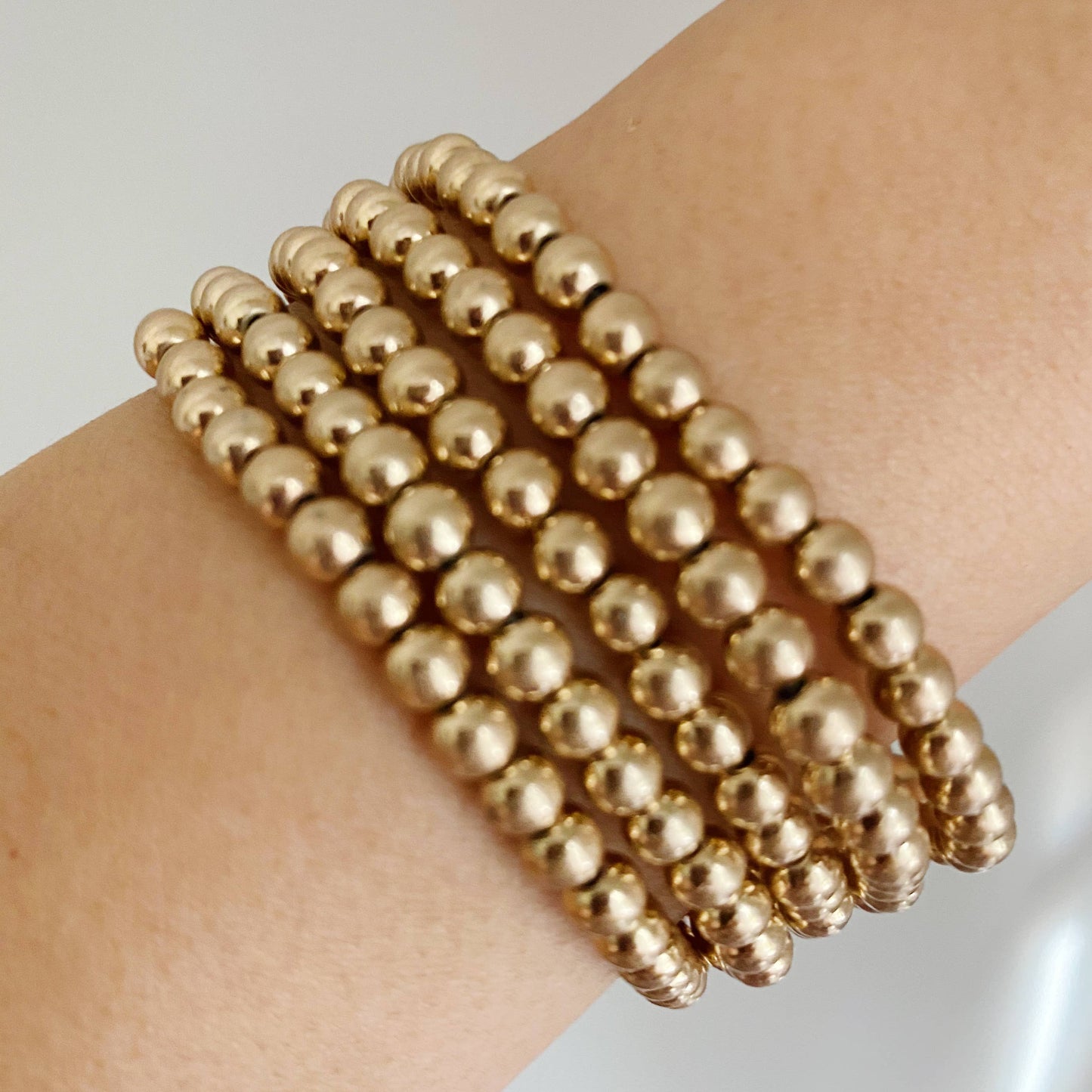 Golden Beads Bracelet Set