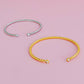 Slim and Cabled Open Gold Bangle Bracelet