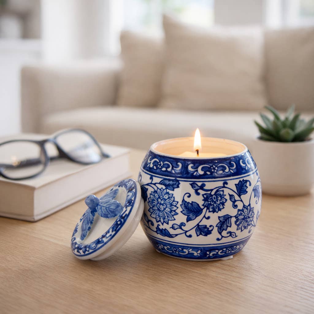 Peony Blue Chinoiserie Candle
