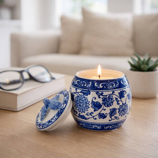 Peony Blue Chinoiserie Candle