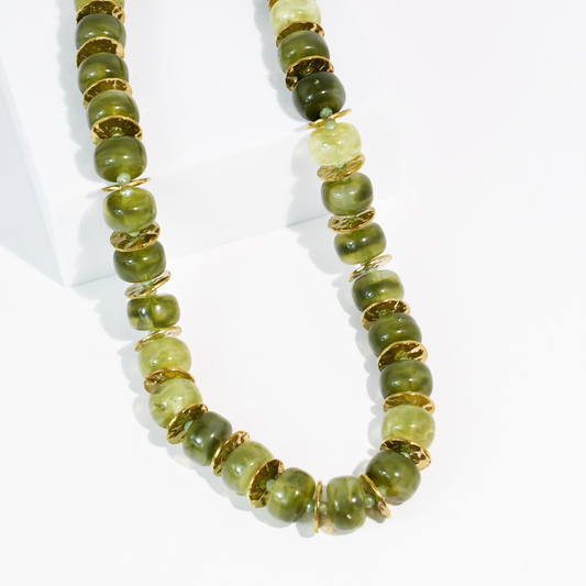 Olive Marble Chunky Necklace