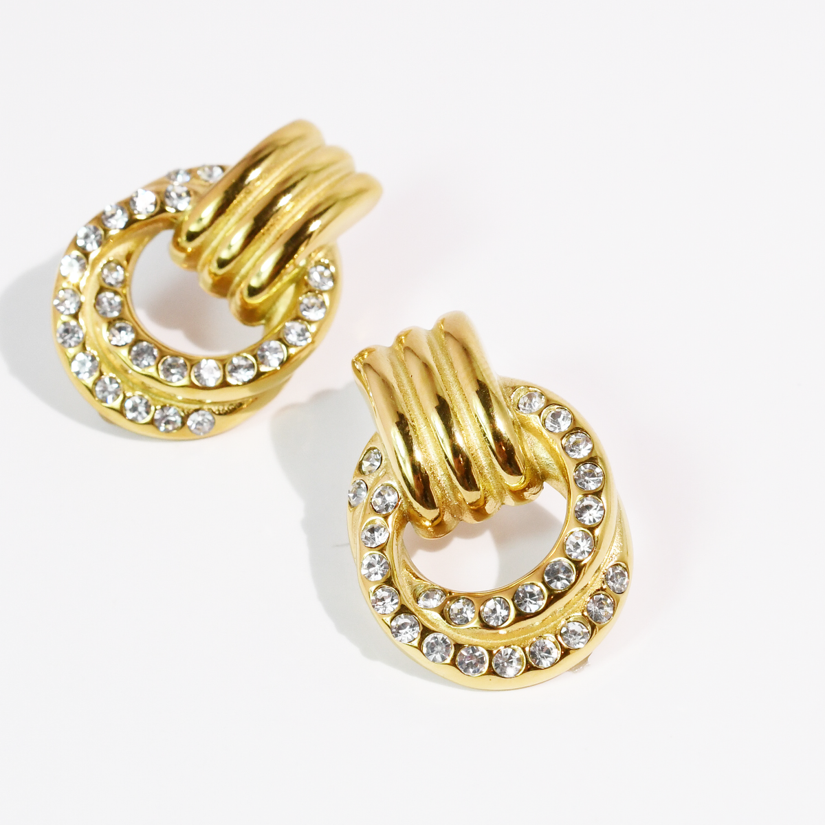 Gilded Crystal Stud Earring