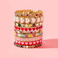 Pearl Hearts Enamel Stretch Bracelet