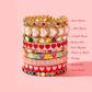 Pearl Hearts Enamel Stretch Bracelet