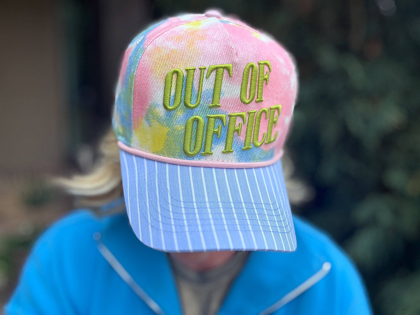 "Out of Office" Tie Dye Embroidered Baseball Cap