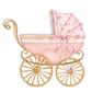 "Welcome Baby" Pink Carriage Door Hanger