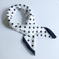 Black & White Polka Dot Silky Satin Square Scarf