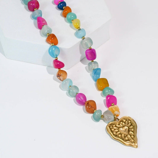 Sweet Heart Colorful Bead Necklace