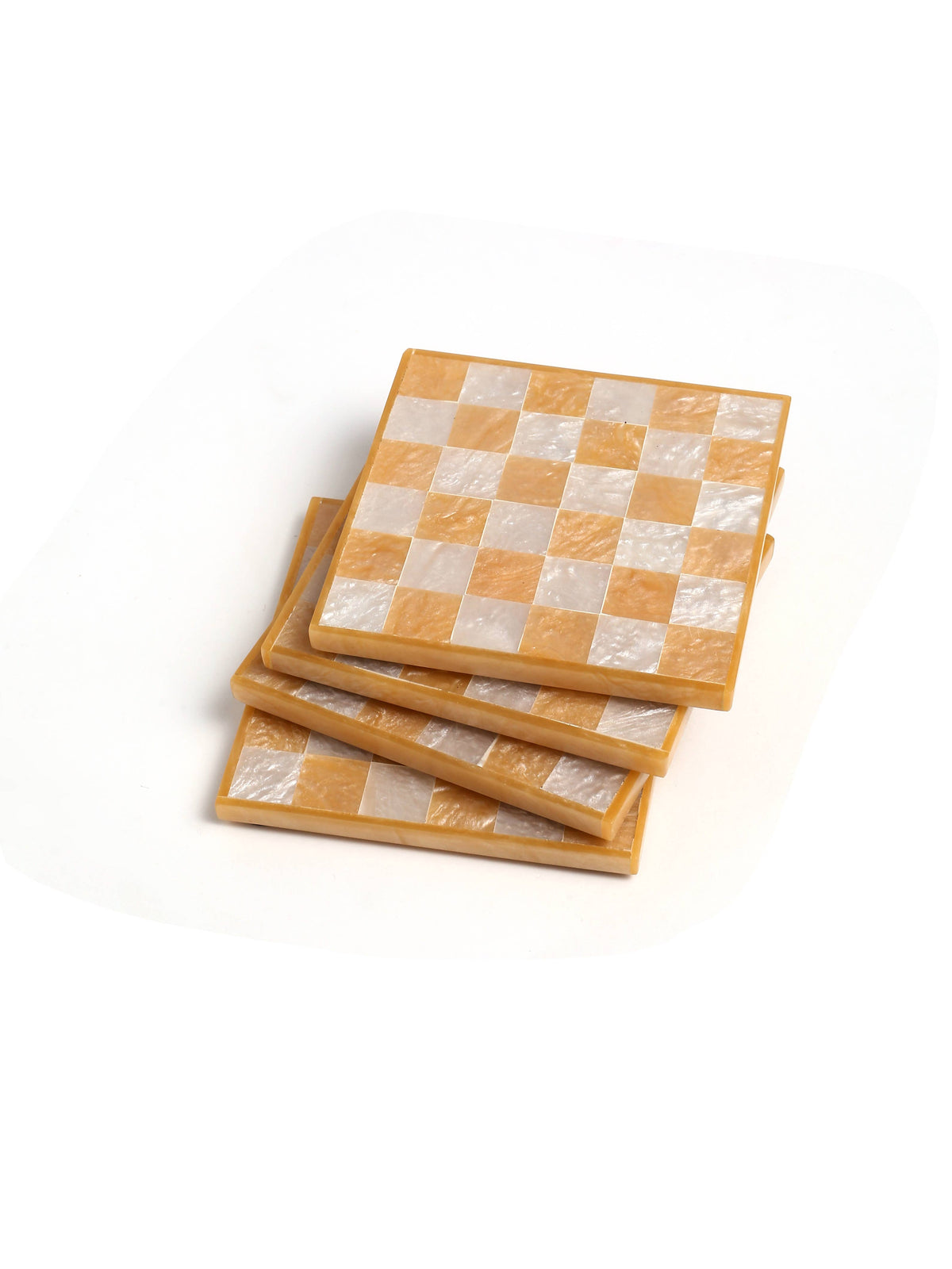 Sunshine Check Resin Coasters (Set of 4)