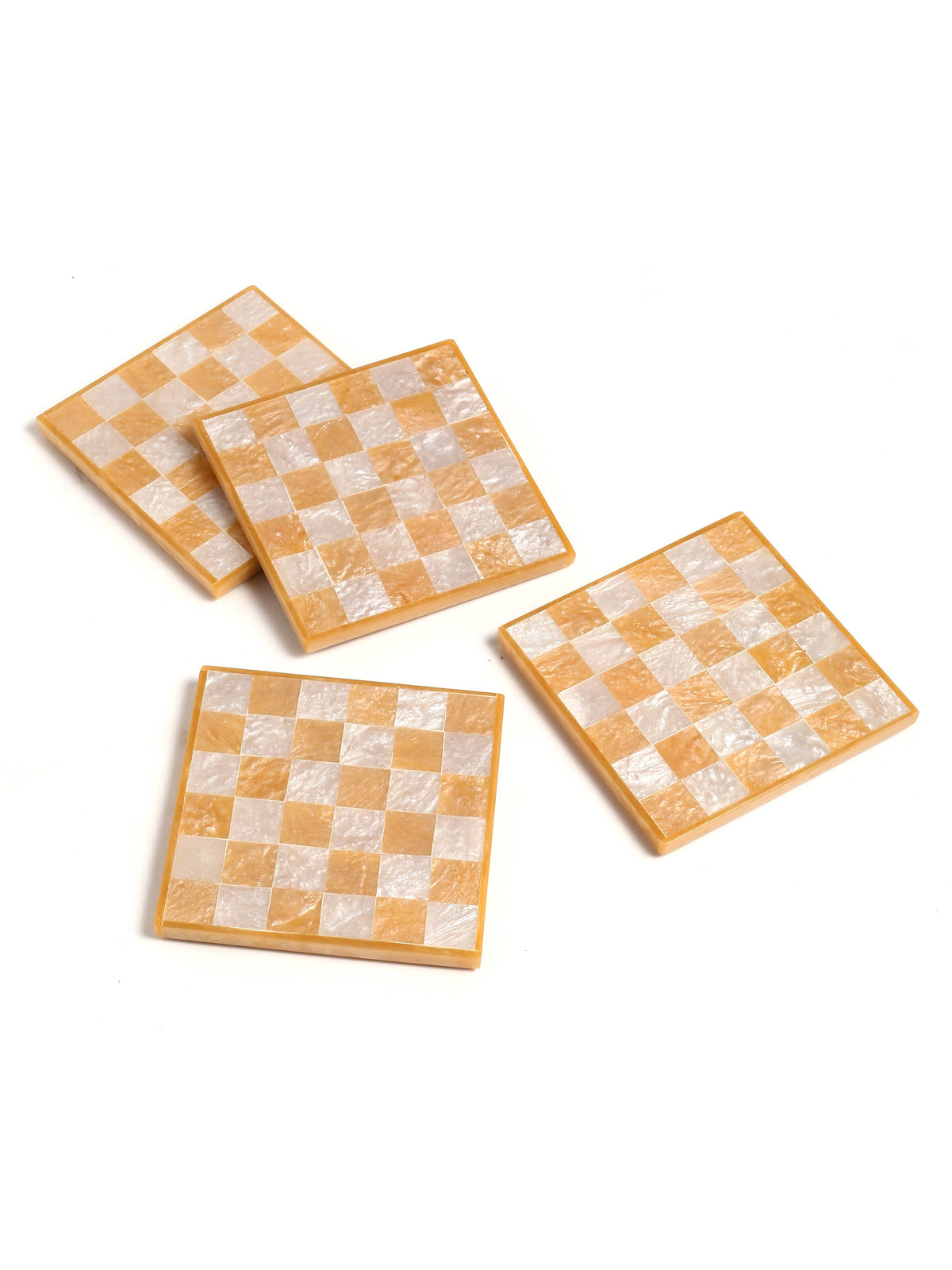 Sunshine Check Resin Coasters (Set of 4)