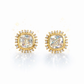 Luminous Crown Stud Earrings – Clear Stone with Sparkling Frame