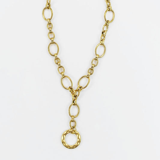 Golden Loop Drop Necklace