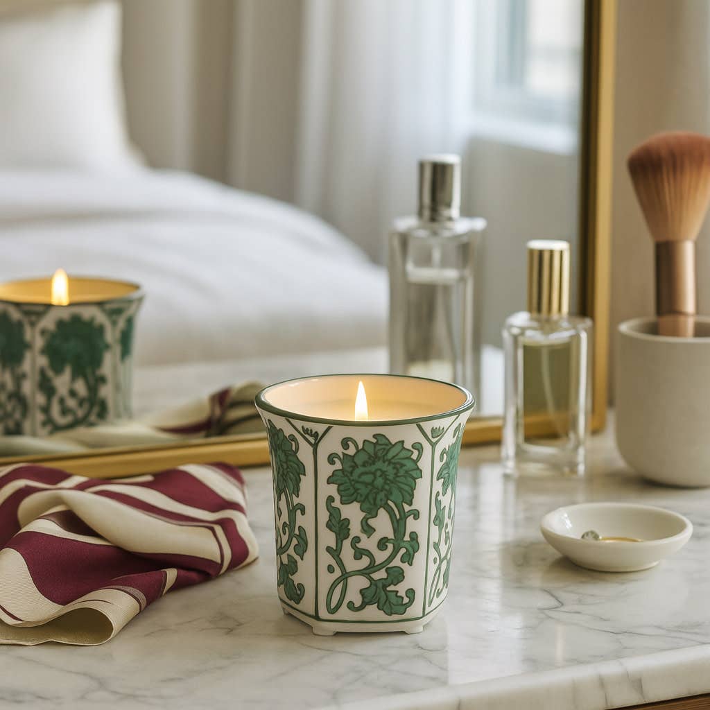 Lavender Verbena Green Chinoiserie Candle