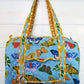 Blue Butterfly Quilted Overnight Bag