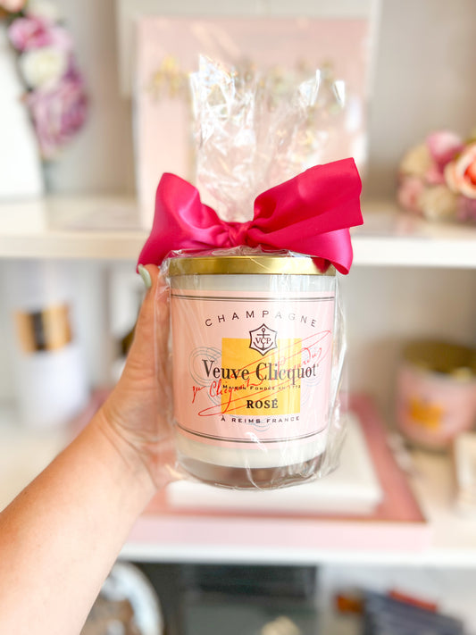 Pink Veuve Clicquot Rosé Champagne Candle
